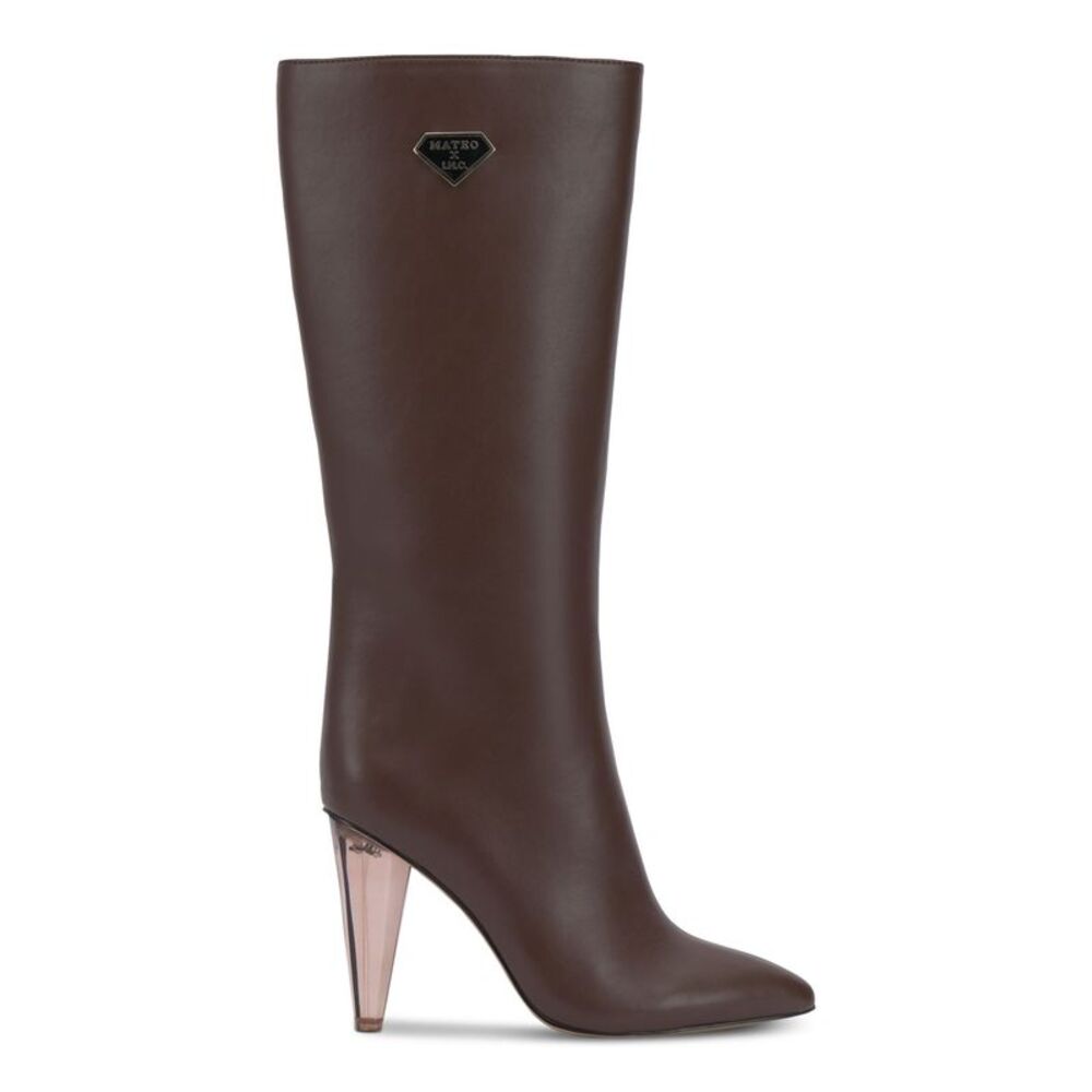METEO Womens Brown Arch Support Charlotte Pointed Toe Stiletto Zip-Up Boots 9 M
